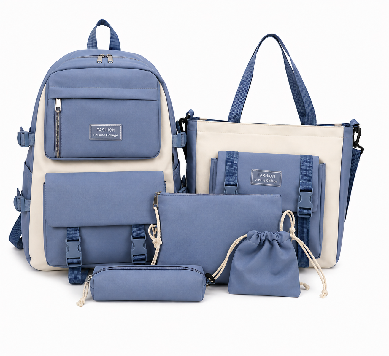 Kit 5 en 1 I Maleta, Bolso, Pouch, Cartuchera y Monedero + GRATIS 1 Llavero y 4 Pines