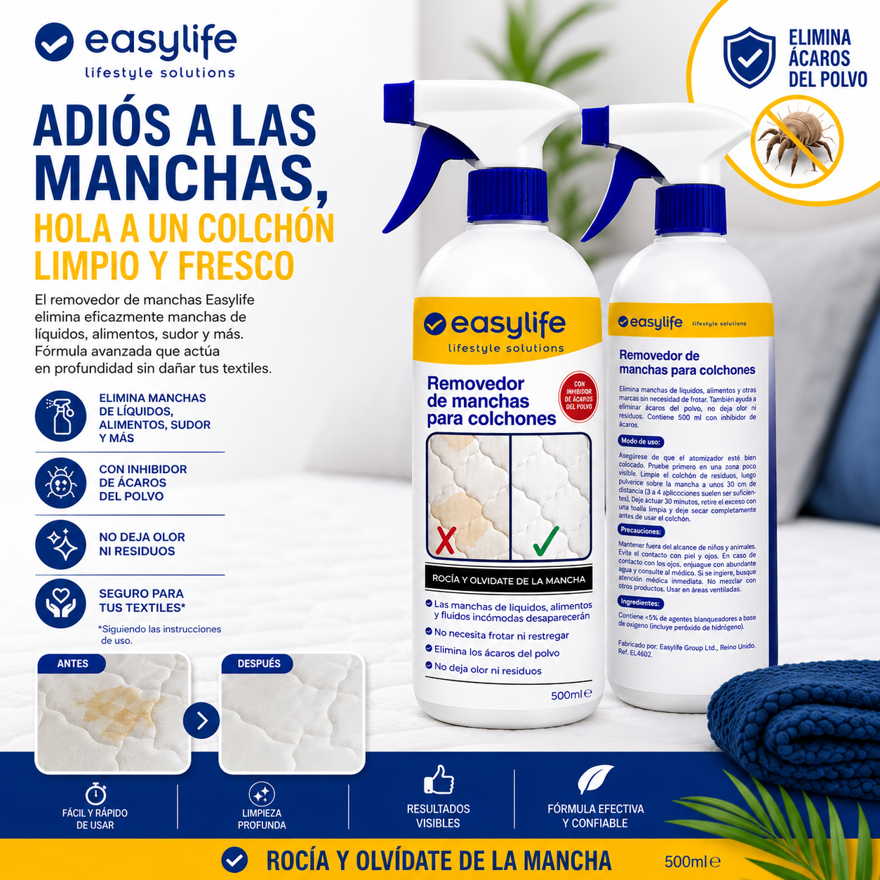 Easylife - Removedor De Manchas Para Colchones