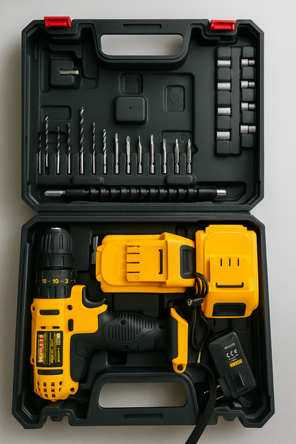 TALADRO DEWALT® 48 VOLTIOS + Kit Brocas, Copas, Bits, Extensor y Doble Batería Inalámbrica + Kit de Herramientas Multi-Uso