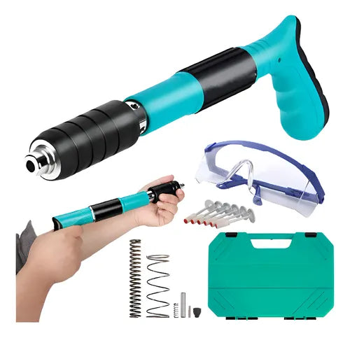 Pistola Remachadora + GRATIS Caja de Seguridad, Clavos Fulminantes, Gafas de Seguridad y Respuestos