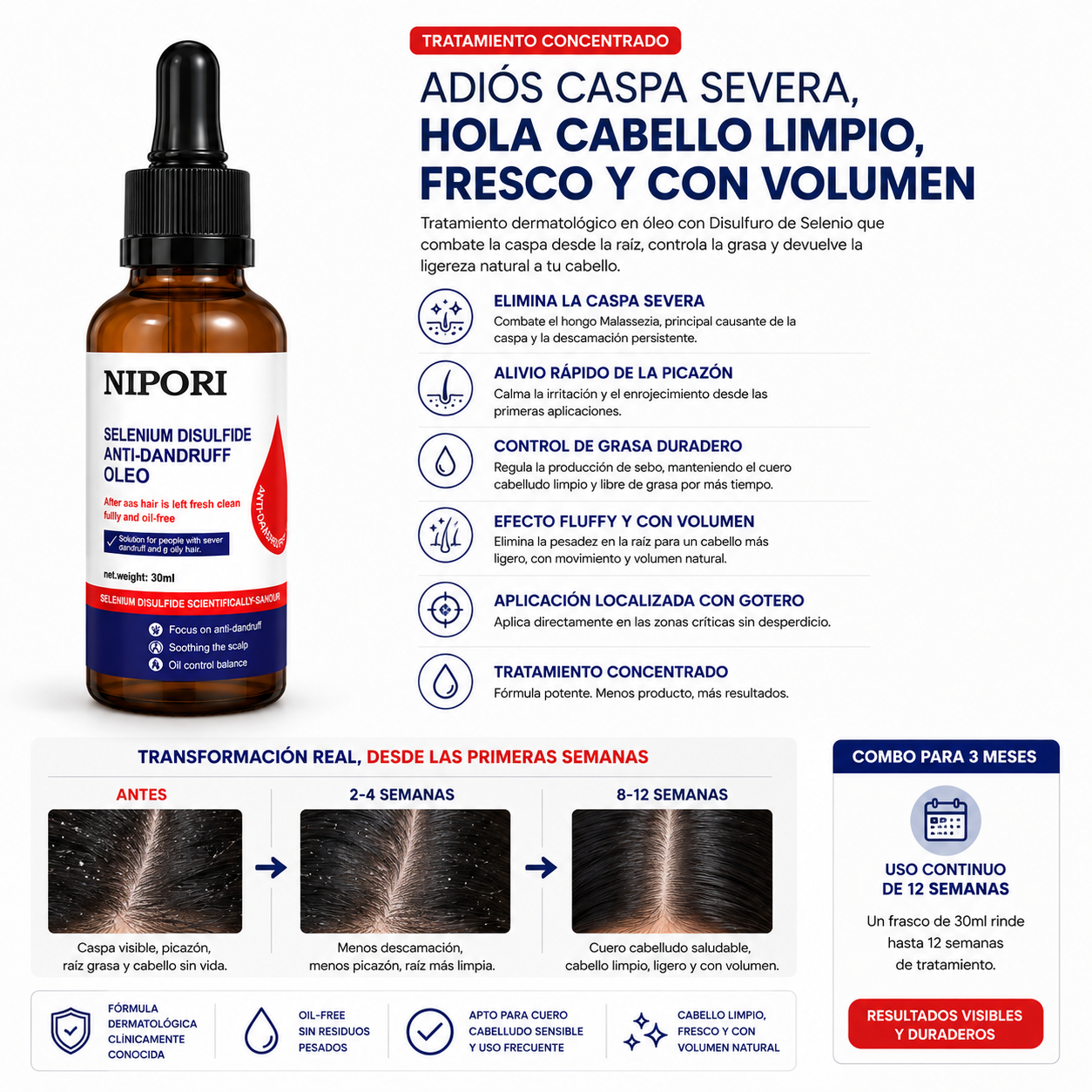 Nipori Oleo - Tratamiento de 3 meses - Solución Definitiva