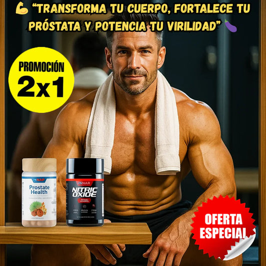 Óxido Nítrico Promax™ + Prostate Health en pack 2x1: Rendimiento, Energía y Salud masculina